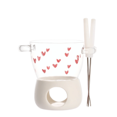 Simple Day - Fonduta cioccolato Tappezzeria cuori - base bianca