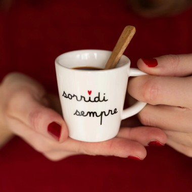 Simple Day - Set 2 tazzine espresso Sorridi sempre