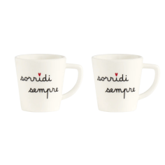 Simple Day - Set 2 tazzine espresso Sorridi sempre