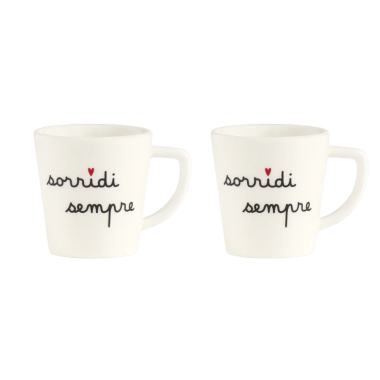 Simple Day - Set 2 tazzine espresso Sorridi sempre