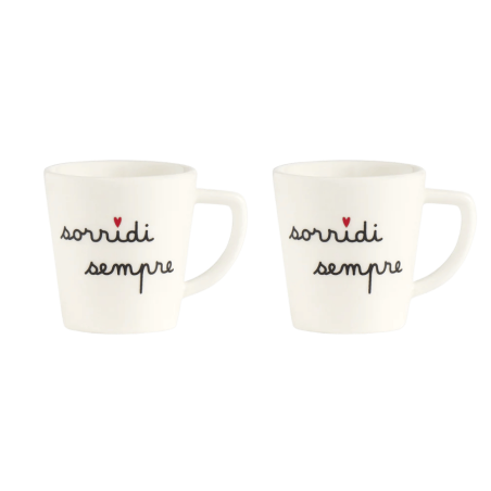 Simple Day - Set 2 tazzine espresso Sorridi sempre