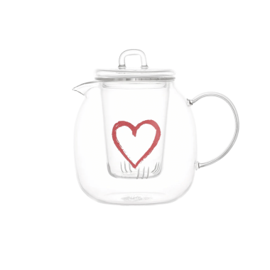 Teiera Cuore Graffiti Rosso