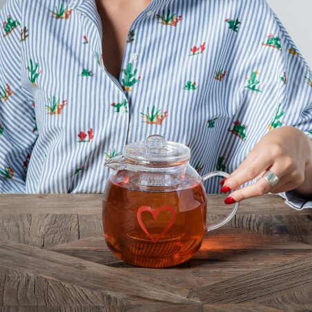 Teiera Cuore Graffiti Rosso