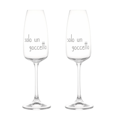 Set 2 calici flute Solo un goccetto 29cl