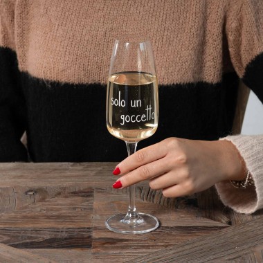 Set 2 calici flute Solo un goccetto 29cl