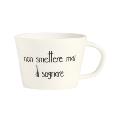 Set 2 tazze in gres Non smettere mai di sognare
