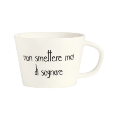 Set 2 tazze in gres Non smettere mai di sognare