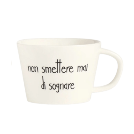 Set 2 tazze in gres Non smettere mai di sognare
