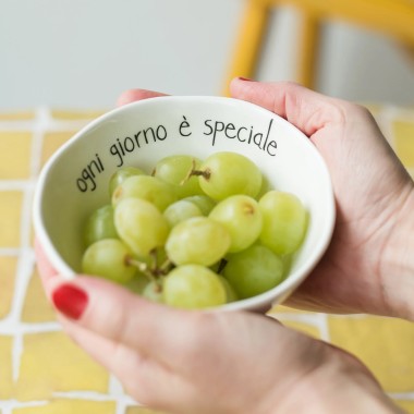 Set 2 Coppette in gres Ogni giorno è speciale