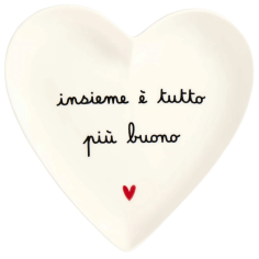 Set 2 Piatti cuore Insieme è tutto più buono - 18 cm