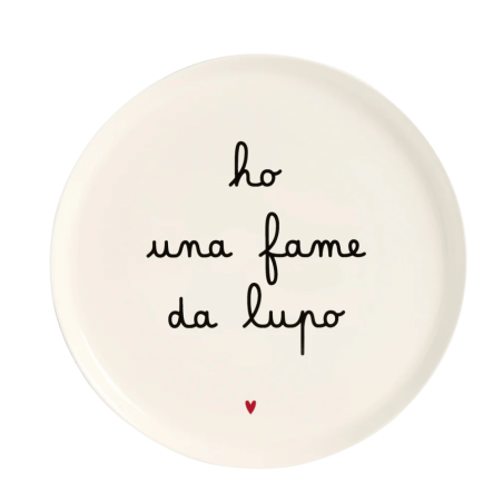 Piatto pizza Ho una fame da lupo 31,5 cm